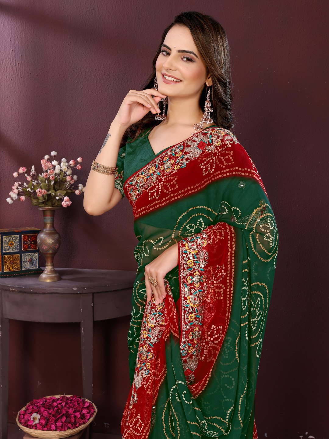 BELLERINA CHUNRI BANDHEJ PRINT SAREE VOL 1
