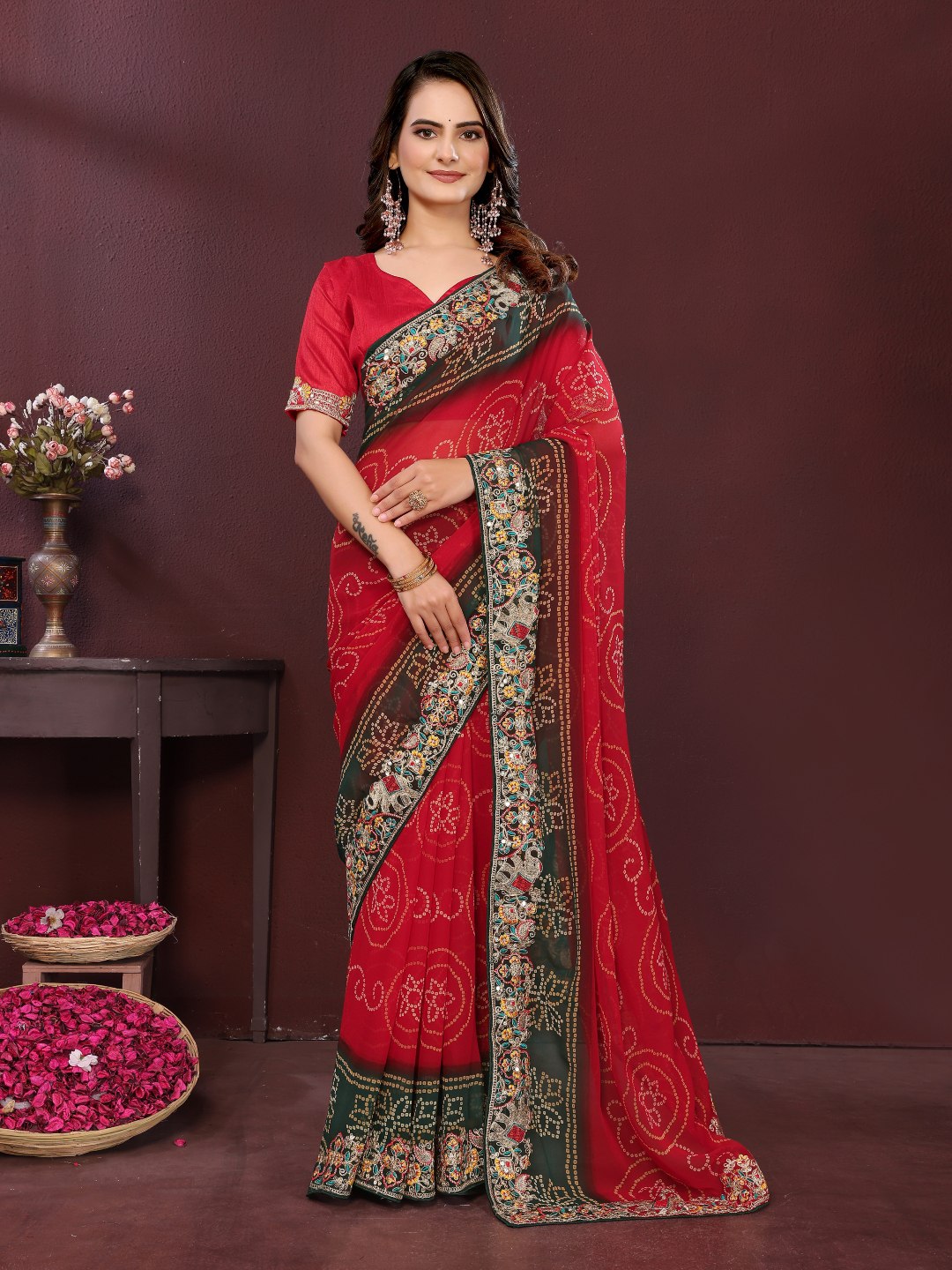 BELLERINA CHUNRI BANDHEJ PRINT SAREE VOL 1