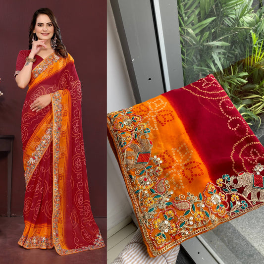 BELLERINA CHUNRI BANDHEJ PRINT SAREE VOL 1