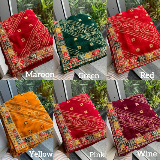 SAYARA CHUNRI PRINT SAREE