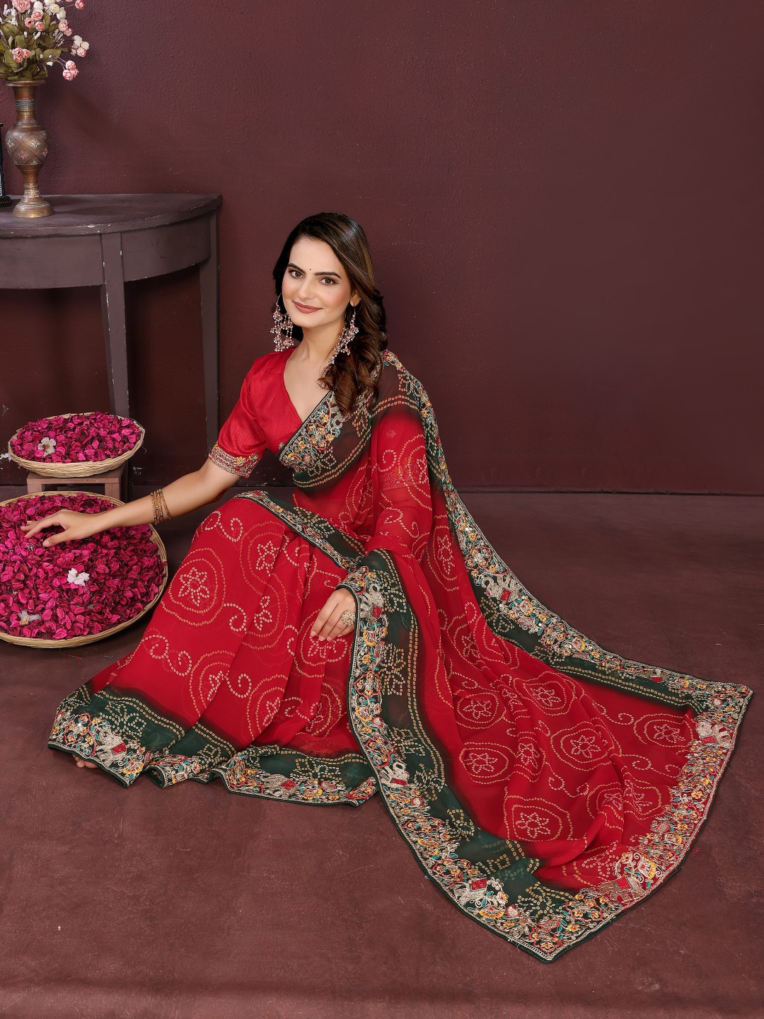 BELLERINA CHUNRI BANDHEJ PRINT SAREE VOL 1