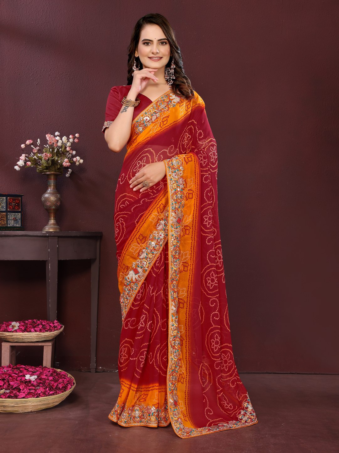 BELLERINA CHUNRI BANDHEJ PRINT SAREE VOL 1