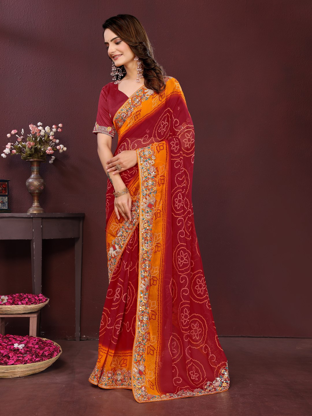 BELLERINA CHUNRI BANDHEJ PRINT SAREE VOL 1
