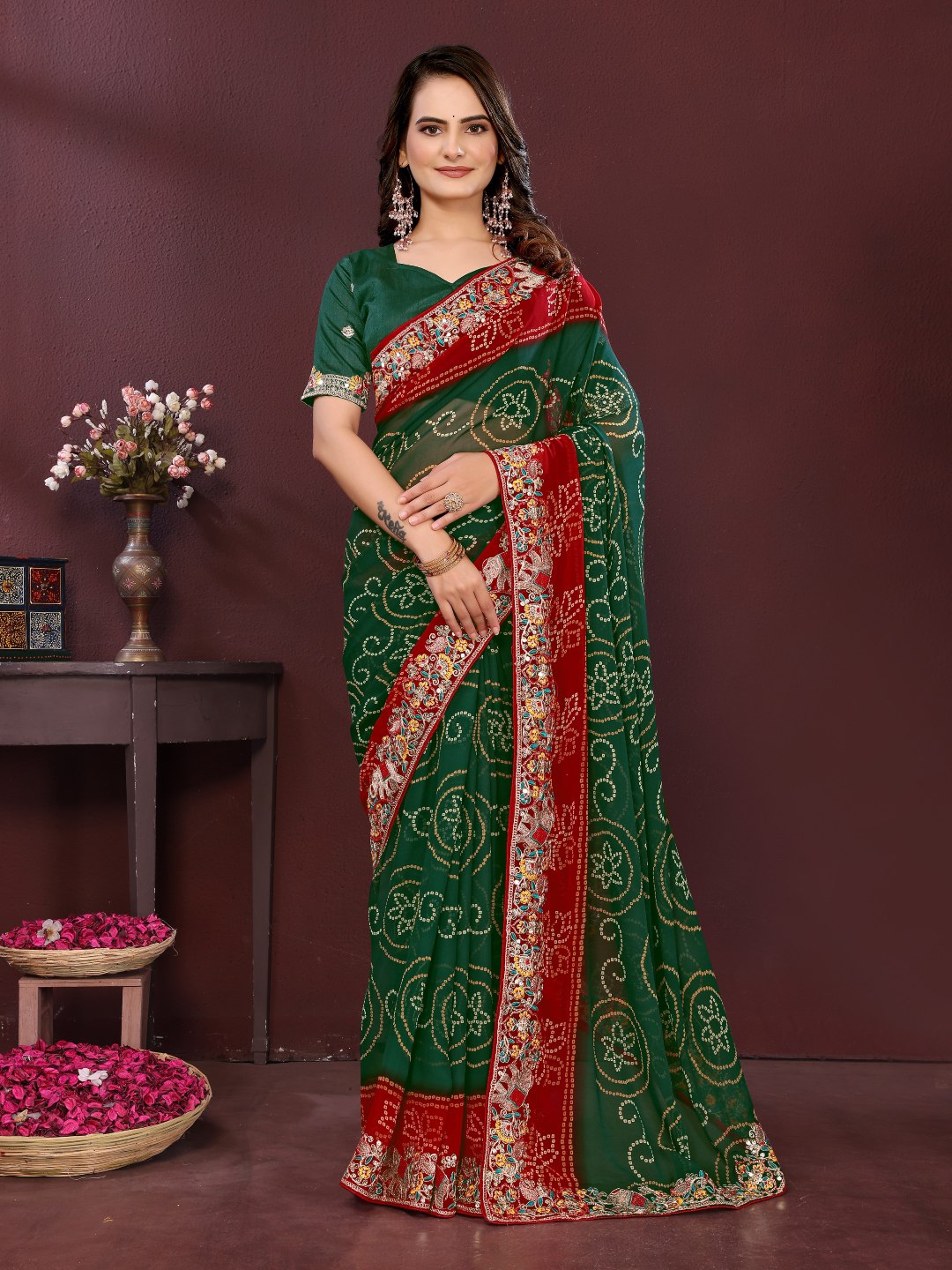 BELLERINA CHUNRI BANDHEJ PRINT SAREE VOL 1