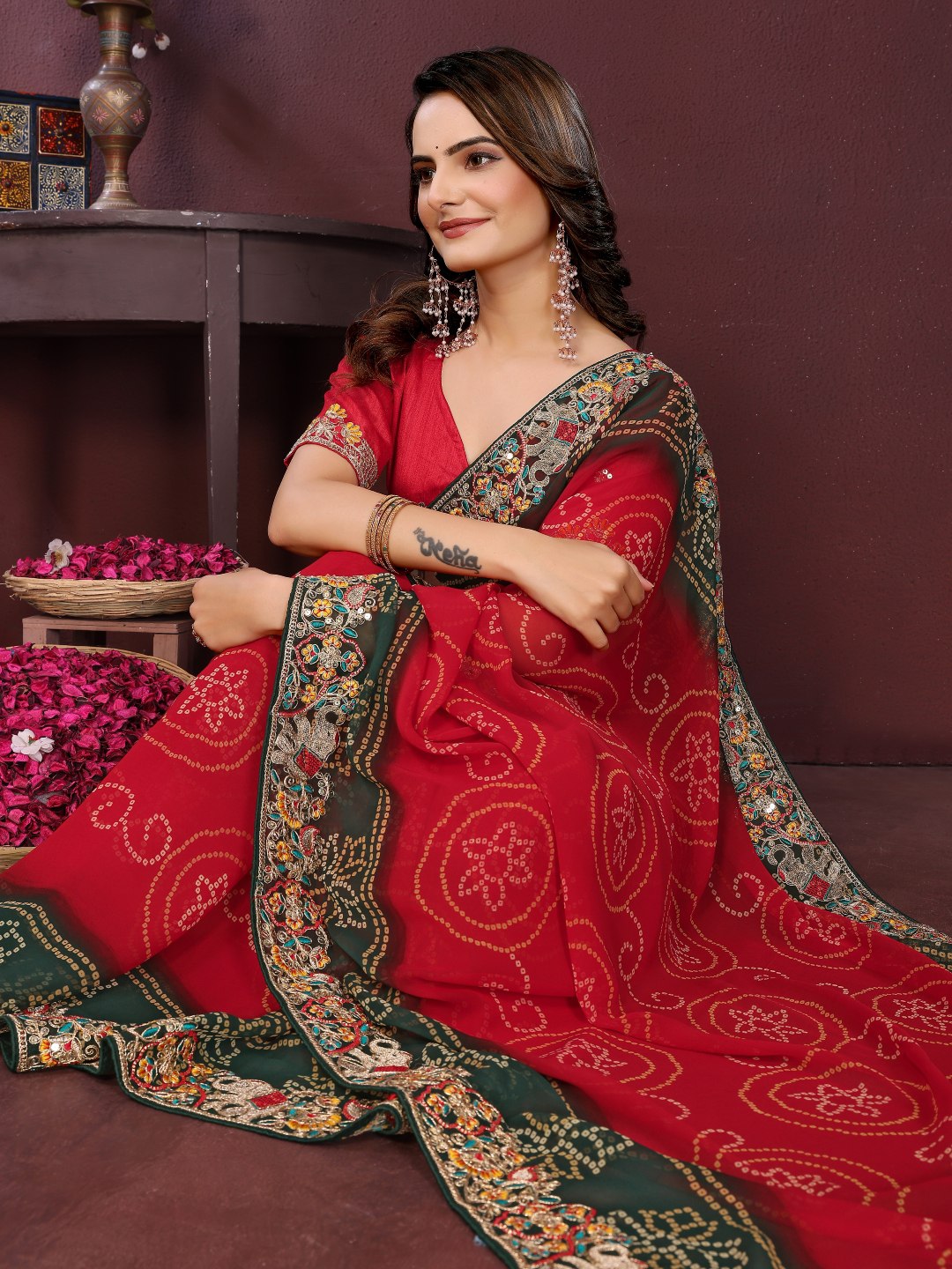 BELLERINA CHUNRI BANDHEJ PRINT SAREE VOL 1