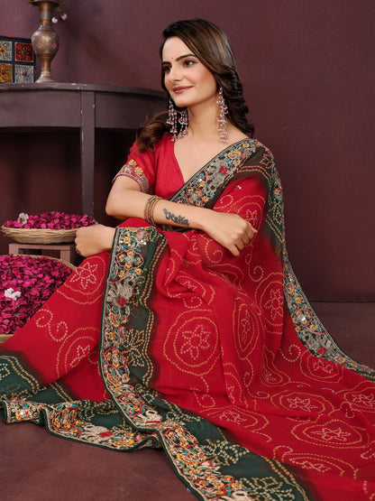 BELLERINA CHUNRI BANDHEJ PRINT SAREE VOL 1