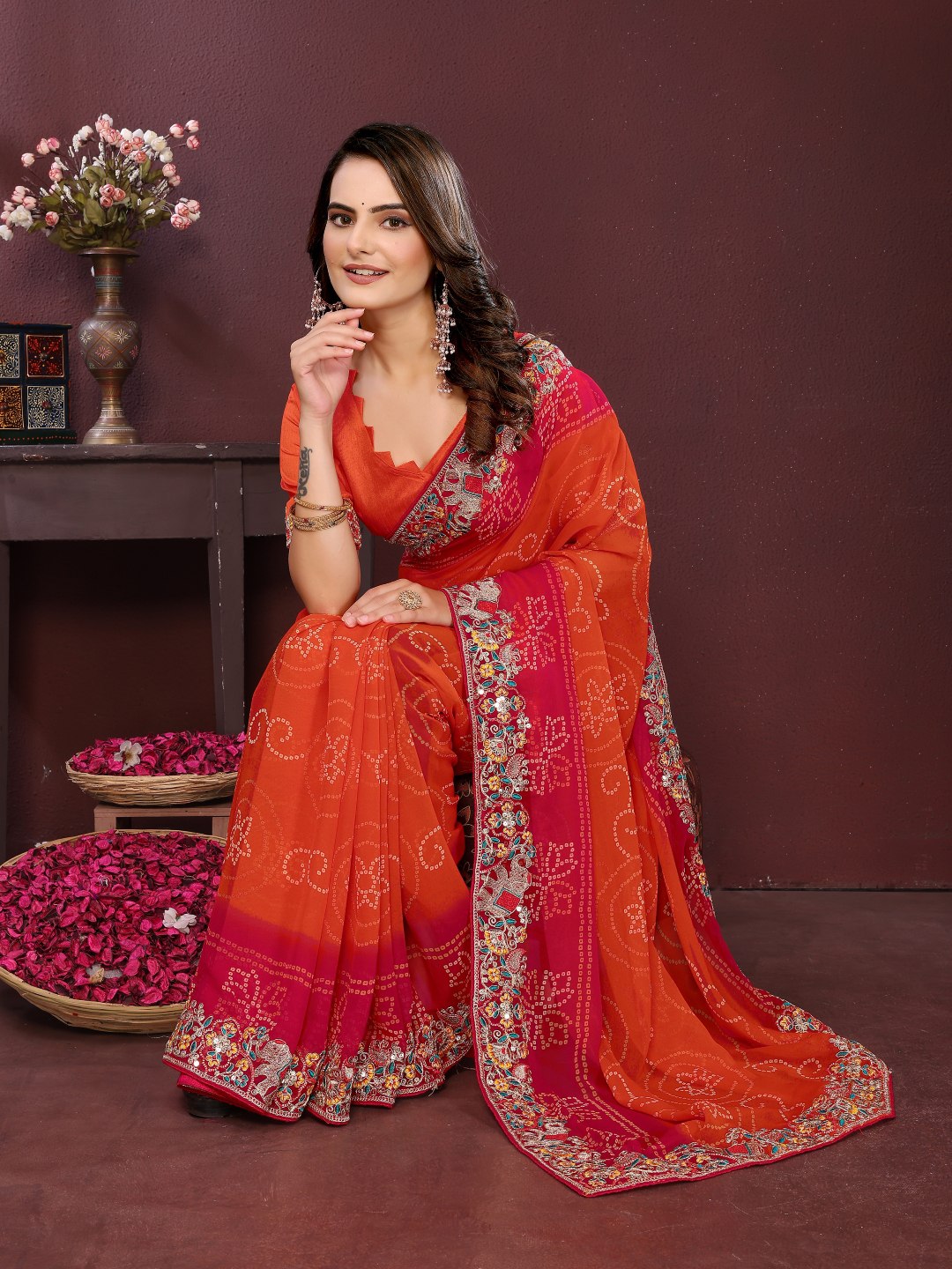 BELLERINA CHUNRI BANDHEJ PRINT SAREE VOL 1