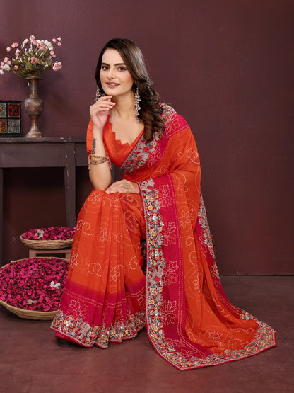 BELLERINA CHUNRI BANDHEJ PRINT SAREE VOL 1