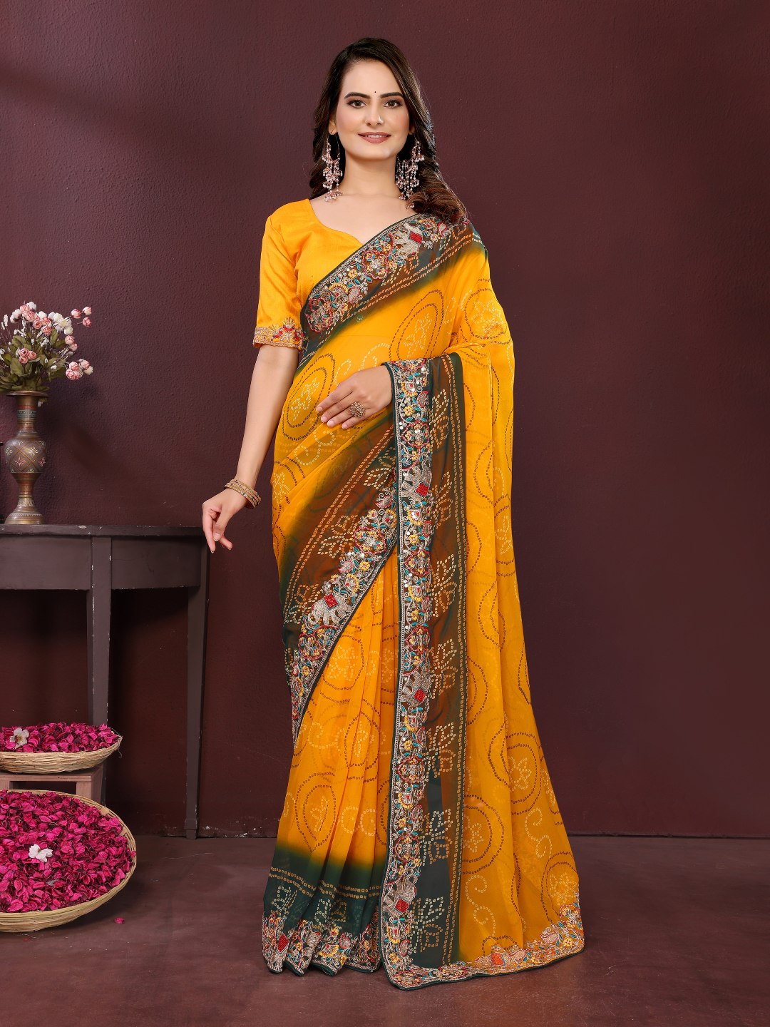 BELLERINA CHUNRI BANDHEJ PRINT SAREE VOL 1