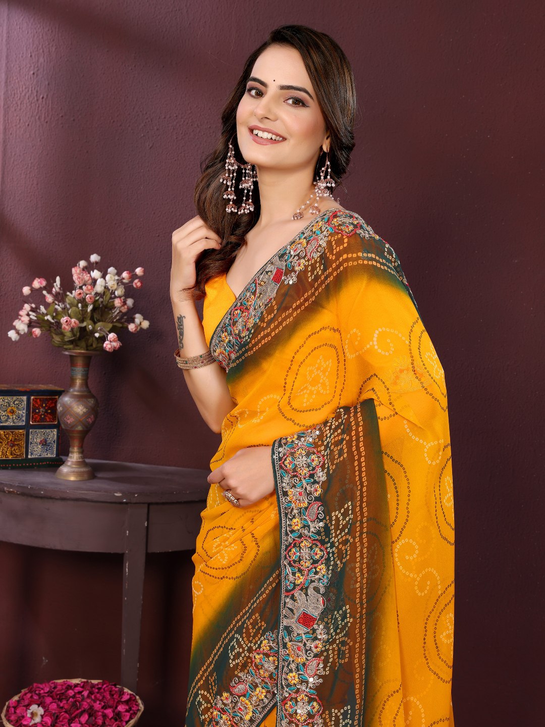 BELLERINA CHUNRI BANDHEJ PRINT SAREE VOL 1