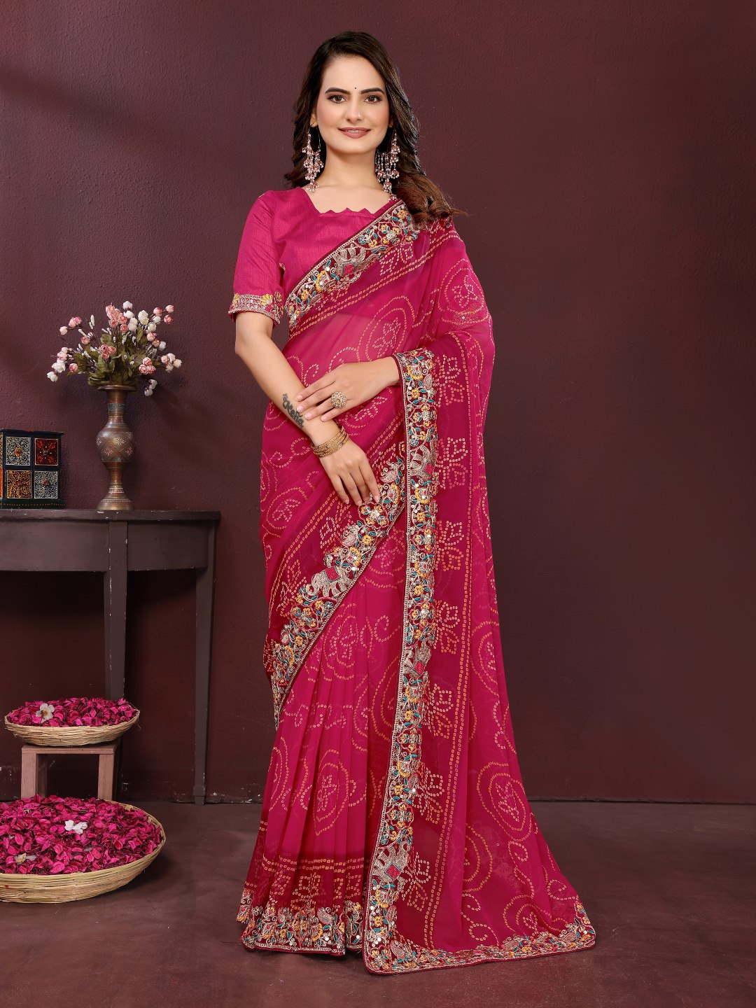 BELLERINA CHUNRI BANDHEJ PRINT SAREE VOL 1