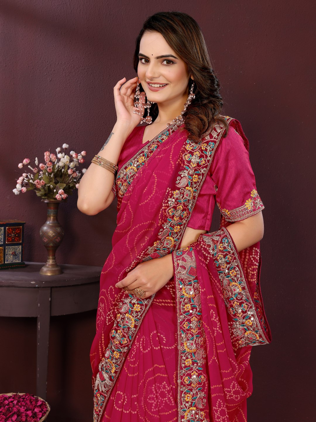 BELLERINA CHUNRI BANDHEJ PRINT SAREE VOL 1