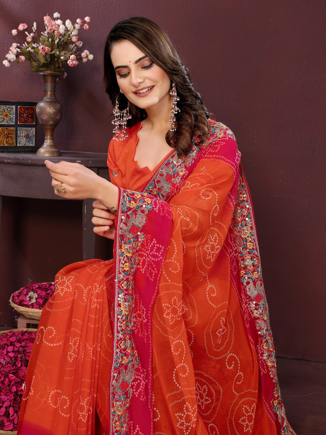 BELLERINA CHUNRI BANDHEJ PRINT SAREE VOL 1