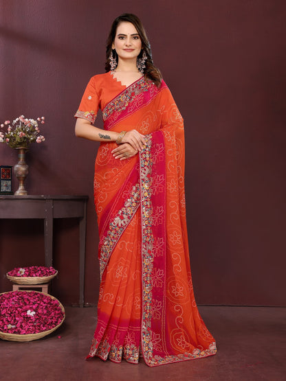 BELLERINA CHUNRI BANDHEJ PRINT SAREE VOL 1