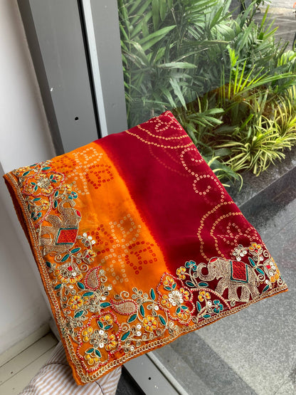 BELLERINA CHUNRI BANDHEJ PRINT SAREE VOL 1