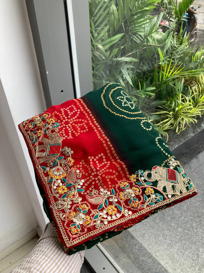 BELLERINA CHUNRI BANDHEJ PRINT SAREE VOL 1