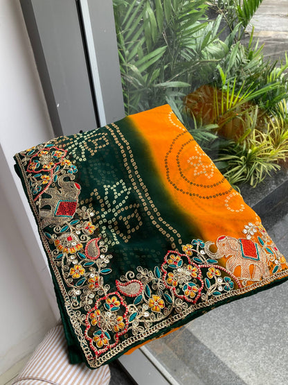 BELLERINA CHUNRI BANDHEJ PRINT SAREE VOL 1