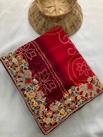 BELLERINA CHUNRI BANDHEJ PRINT SAREE VOL 1