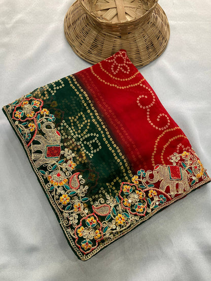 BELLERINA CHUNRI BANDHEJ PRINT SAREE VOL 1