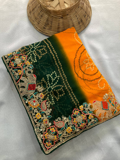 BELLERINA CHUNRI BANDHEJ PRINT SAREE VOL 1