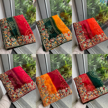 BELLERINA CHUNRI BANDHEJ PRINT SAREE VOL 1