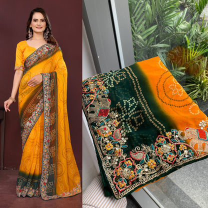 BELLERINA CHUNRI BANDHEJ PRINT SAREE VOL 1