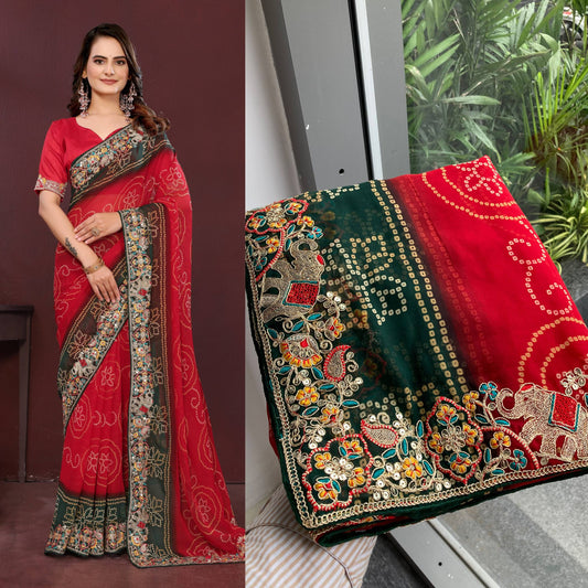 BELLERINA CHUNRI BANDHEJ PRINT SAREE VOL 1