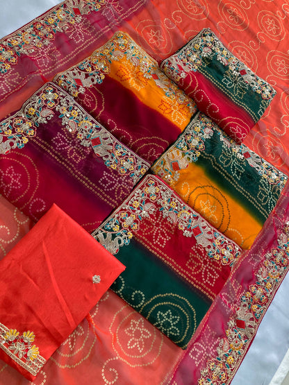 BELLERINA CHUNRI BANDHEJ PRINT SAREE VOL 1