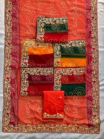BELLERINA CHUNRI BANDHEJ PRINT SAREE VOL 1