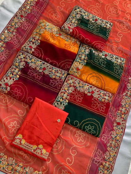 BELLERINA CHUNRI BANDHEJ PRINT SAREE VOL 1