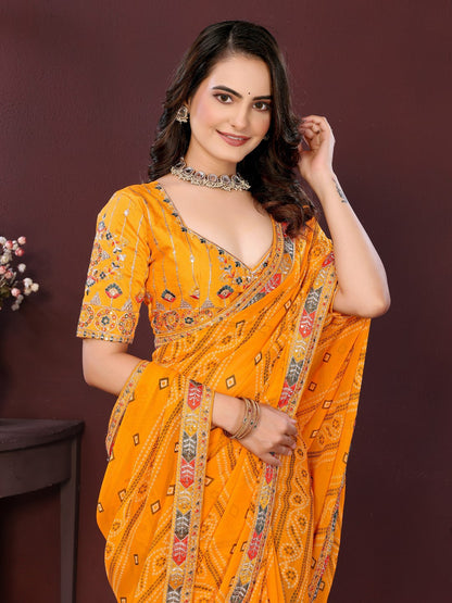 SAYARA CHUNRI PRINT SAREE