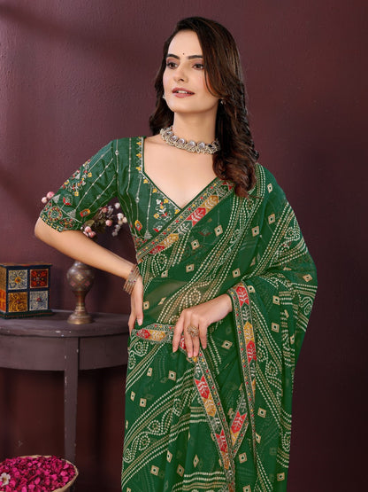 SAYARA CHUNRI PRINT SAREE