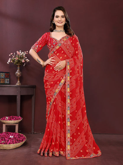 SAYARA CHUNRI PRINT SAREE