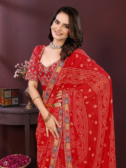 SAYARA CHUNRI PRINT SAREE
