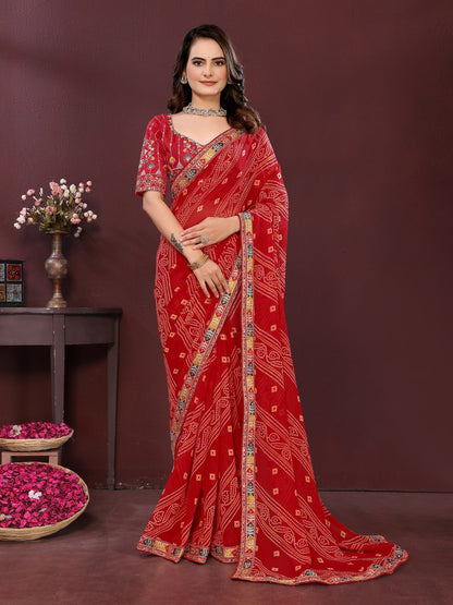 SAYARA CHUNRI PRINT SAREE