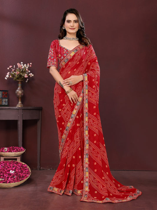 SAYARA CHUNRI PRINT SAREE