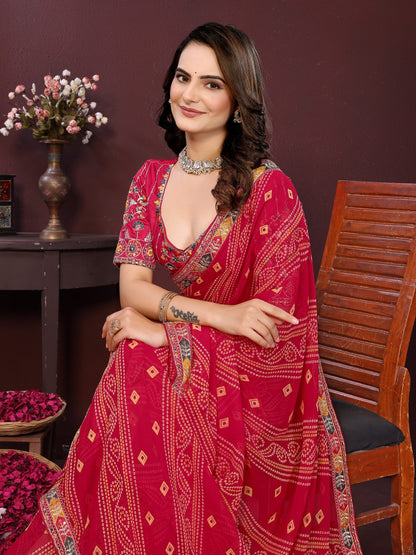 SAYARA CHUNRI PRINT SAREE