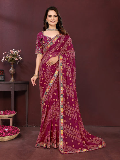 SAYARA CHUNRI PRINT SAREE