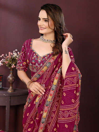 SAYARA CHUNRI PRINT SAREE