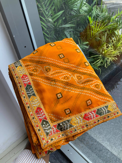 SAYARA CHUNRI PRINT SAREE