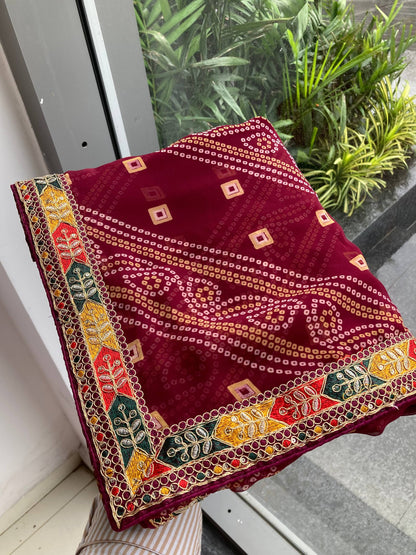 SAYARA CHUNRI PRINT SAREE