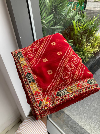 SAYARA CHUNRI PRINT SAREE
