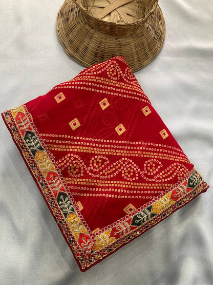 SAYARA CHUNRI PRINT SAREE
