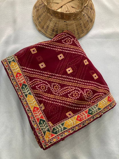 SAYARA CHUNRI PRINT SAREE