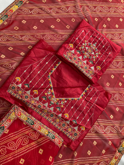 SAYARA CHUNRI PRINT SAREE