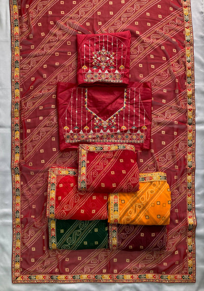 SAYARA CHUNRI PRINT SAREE